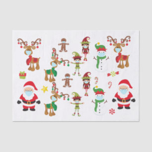 Weihnachtsbuch 2020 Gesichtsmaske Santa Reindeer Seidenpapier