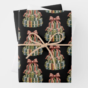 Weihnachtsbuch Baum Buch Lehrer Lesen Buchliebhabe Geschenkpapier Set