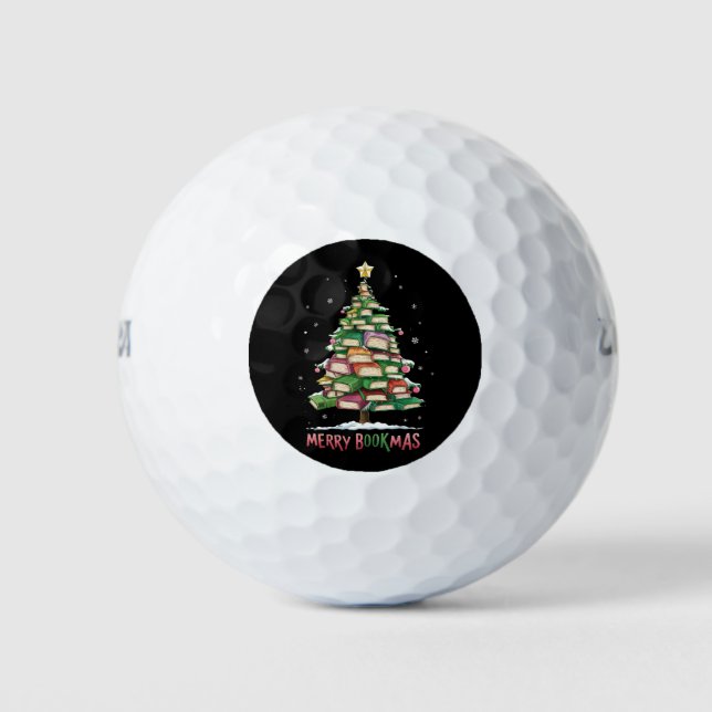 Weihnachtsbuch "Lover Tree Librarian Merry Bookmas Golfball (Vorderseite)