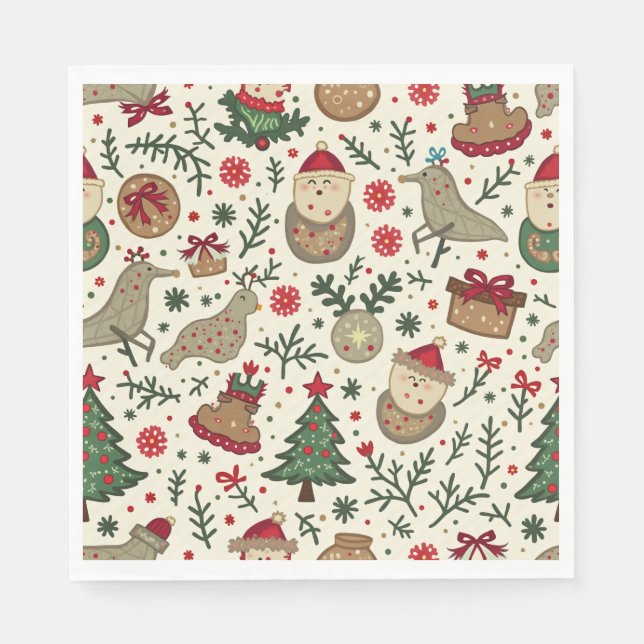 Weihnachtsbuch Napkin Serviette (Vorderseite)