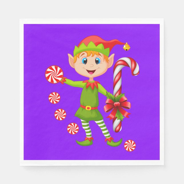 Weihnachtsbuch Napkins, frohe Weihnachten Elf Napk Serviette (Vorderseite)