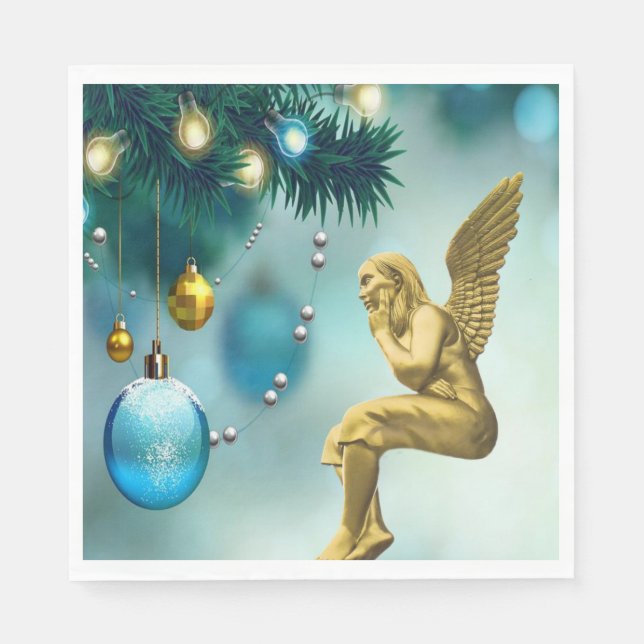 Weihnachtsbuch Napkins, Frohe Weihnachten, Engel Serviette (Vorderseite)