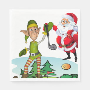 Weihnachtsbuch Napkins, Frohe Weihnachten, Golf Serviette