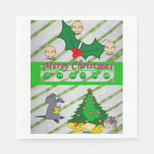 Weihnachtsbuch Napkins, Frohe Weihnachten, Mäuse Serviette