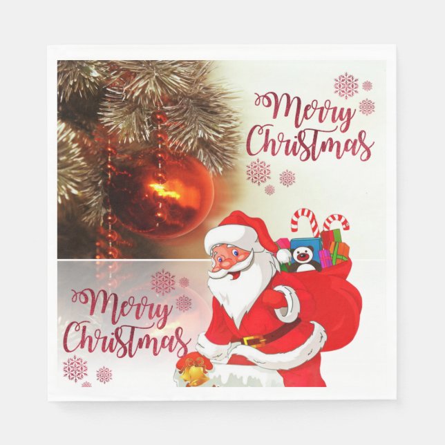 Weihnachtsbuch Napkins, Frohe Weihnachten Serviette (Vorderseite)