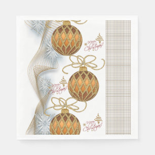 Weihnachtsbuch Napkins, Goldbälle Serviette
