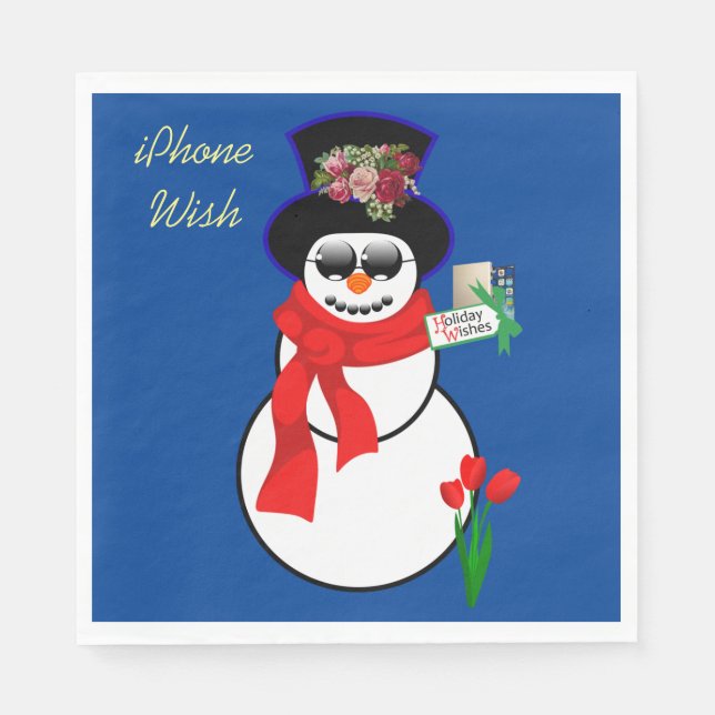 Weihnachtsbuch Napkins, Iphone Wish Serviette (Vorderseite)