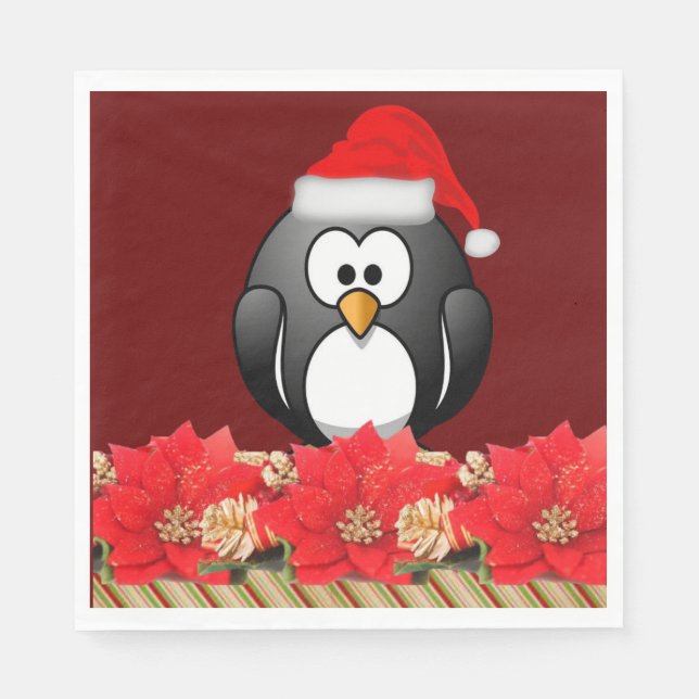 Weihnachtsbuch Napkins, Pinguin Serviette (Vorderseite)