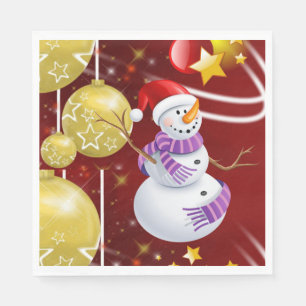 Weihnachtsbuch Napkins, Schneemann Serviette