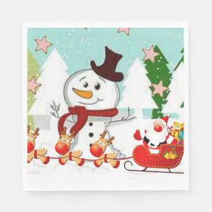 Weihnachtsbuch Napkins, Schneemann Serviette