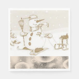 Weihnachtsbuch Napkins, Schneemann Serviette