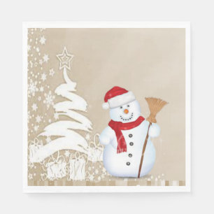 Weihnachtsbuch Napkins, Schneemann Serviette