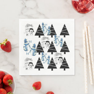 Weihnachtsbuch Napkins, Schneemann Serviette
