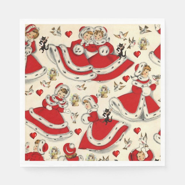 Weihnachtsbuch Napkins, Vintag Serviette (Vorderseite)