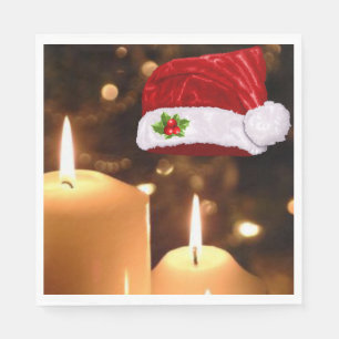 Weihnachtsbuch Napkins, Weihnachtskerze Serviette