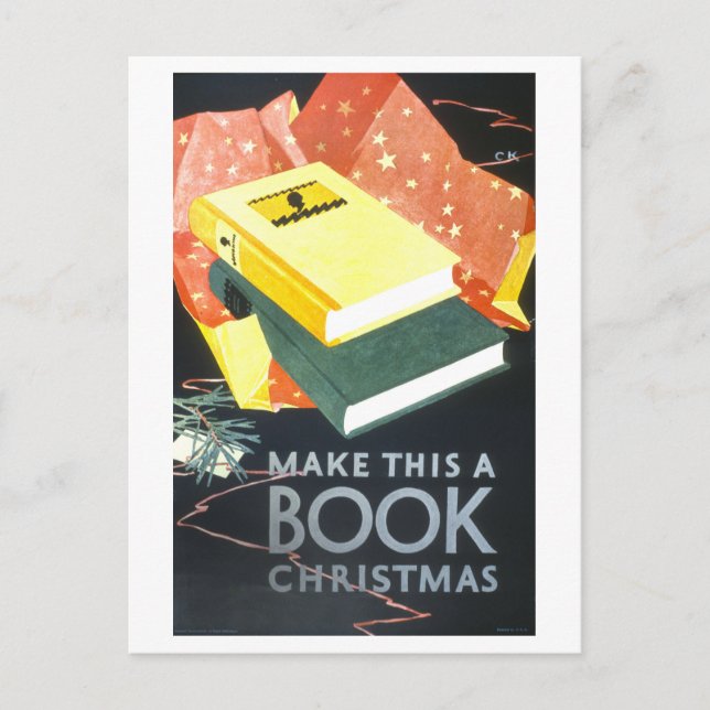 Weihnachtsbuch-Poster Postkarte (Vorderseite)