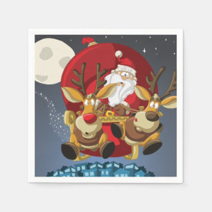 Weihnachtsbuch Santa & Reindeer Napkin Serviette