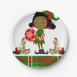 Weihnachtsbuch-Teller, Afrikanischer Elf Pappteller