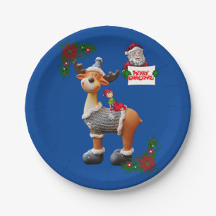 Weihnachtsbuch-Teller, Elch Pappteller