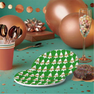 Weihnachtsbuch-Teller, Frohe Weihnachts-GrüneBäume Pappteller