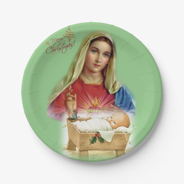 Weihnachtsbuch-Teller, Jesus Christus Pappteller (Vorderseite)
