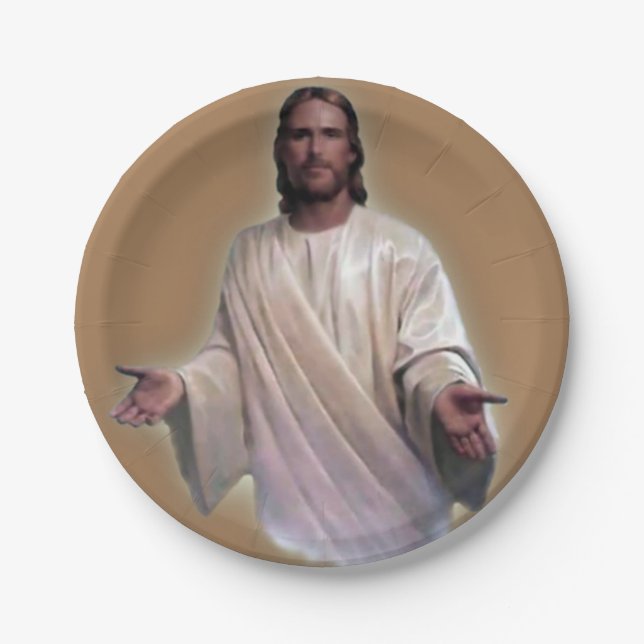 Weihnachtsbuch-Teller, Jesus Christus Pappteller (Vorderseite)