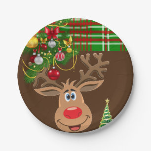 Weihnachtsbuch-Teller, Reindeer Pappteller