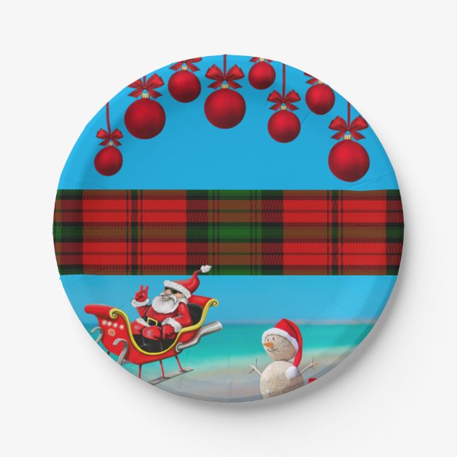 Weihnachtsbuch-Teller, Schneemann Pappteller (Vorderseite)