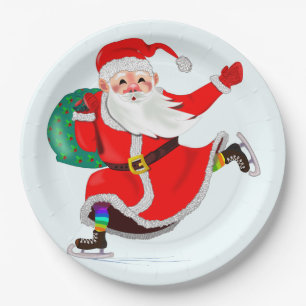 Weihnachtsbuch Teller Weihnachtsmann mit Geschenke