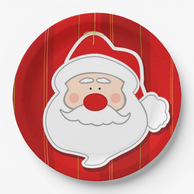 Weihnachtsbuch-Teller/Weihnachtsmann Pappteller (Vorderseite)