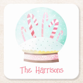 Weihnachtsbuch-Untersetzer für den Schneefall Rechteckiger Pappuntersetzer