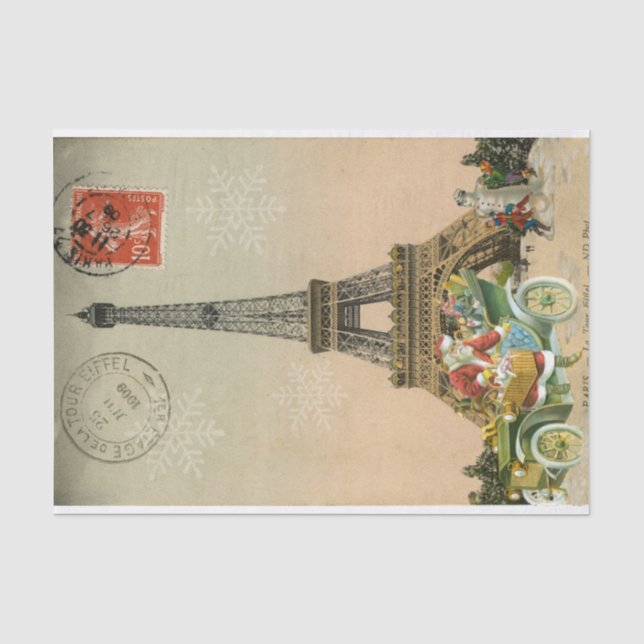 Weihnachtsbuch von Paris und Snowman Seidenpapier (Vorderseite)