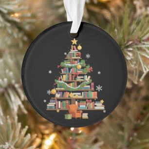 Weihnachtsbücher Baum Buchliebhaber Lehrer Bücherw Ornament