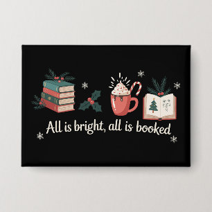 Weihnachtsbücher Buchliebhaber Leserinnen Feiertag Button