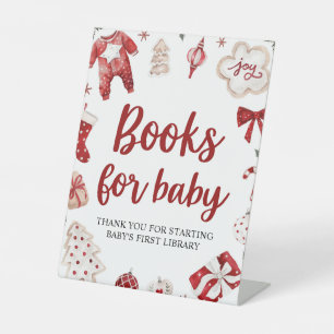 Weihnachtsbücher für Baby-Duschsignatur Sockelschild