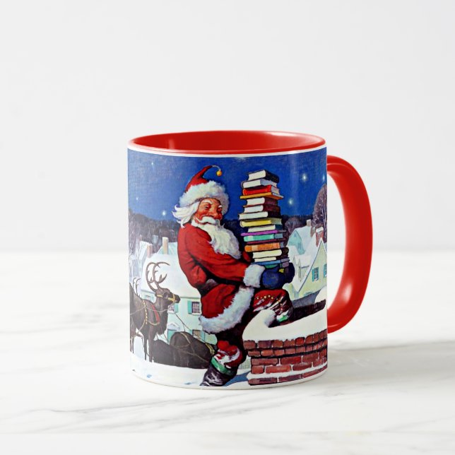 Weihnachtsbücher liefern tasse (VorderseiteRechts)