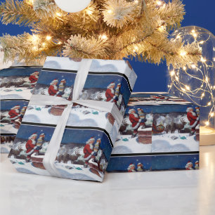 Weihnachtsbücher zu Weihnachten ausliefern, Papa u Geschenkpapier