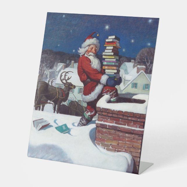Weihnachtsbücher zu Weihnachten, Sockelschild (Vorderseite)
