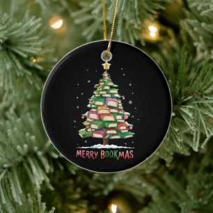 Weihnachtsbuchliebhaber Baum Bibliothekar Frohe Bu Keramik Ornament