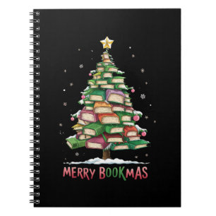Weihnachtsbuchliebhaber Baum Bibliothekar Frohe Bu Notizblock