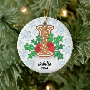 Weihnachtsbuchstabe I mit individuellem Namen  Keramik Ornament