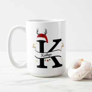 Weihnachtsbuchstabe K Alphabet  Kaffeetasse