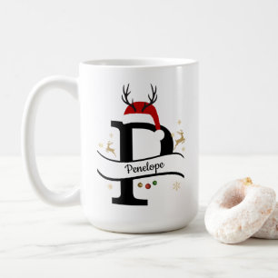 Weihnachtsbuchstabe P Alphabet Kaffeetasse