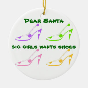 Weihnachtsbuchstabe zu Sankt für Schuh-Liebhaber Keramikornament