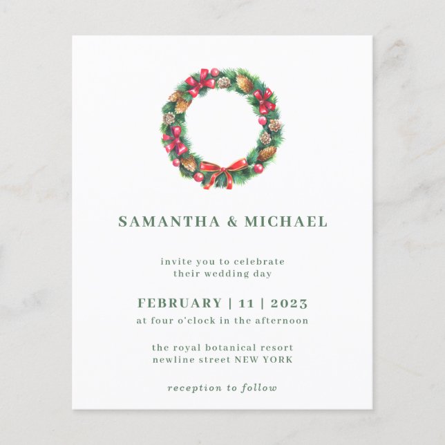 Weihnachtsbudget Einfache Hochzeit Flyer (Vorne)