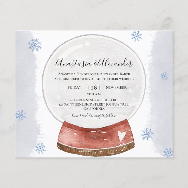 Weihnachtsbudget Einladung zur Hochzeitsfeier. Flyer (Vorne)
