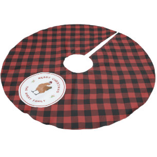 Weihnachtsbüffalo Kariert Polyester Weihnachtsbaumdecke
