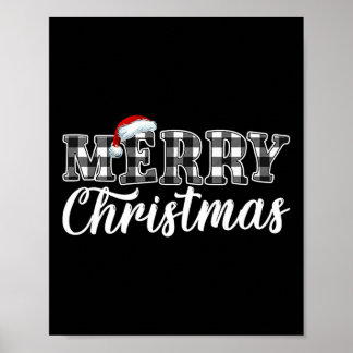 Weihnachtsbüffel Schwarz und Weiß Kariert für Männ Poster