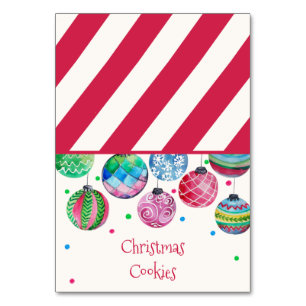 Weihnachtsbüffet mit Lebensmitteletiketten Tischnummer