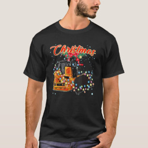 WeihnachtsBulldozer mit Weihnachtsbeleuchtung T-Shirt